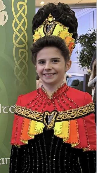 U10 4th place Cara Gareau showcased a stunning cape style costume by Eire Designs 150250